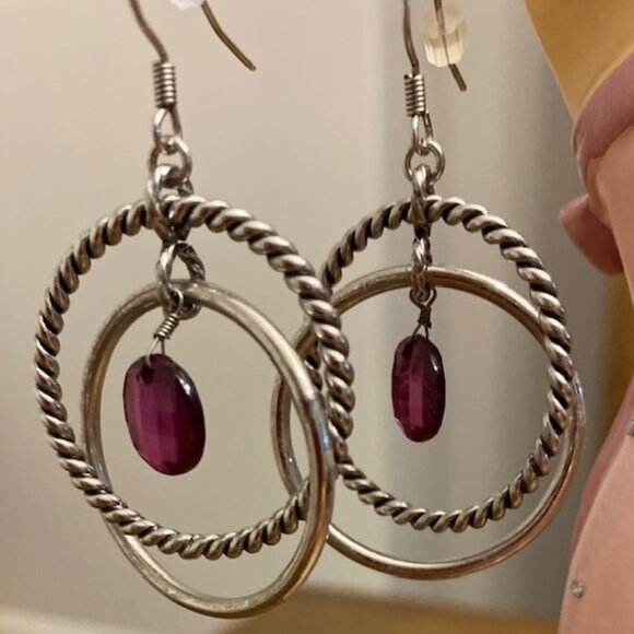 Lia Sophia "RASPBERRY SPLASH" Earrings - Picture 1 of 7